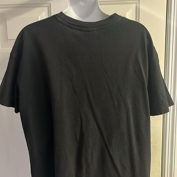 AC/DC Cotton:On Black Relaxed Boyfriend T-Shirt Distressed Goth Grunge Small - Picture 10 of 12